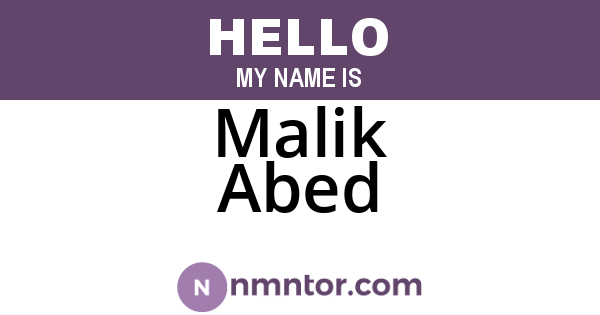 Malik Abed