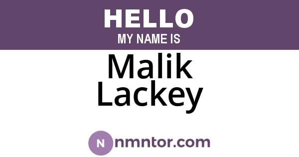 Malik Lackey