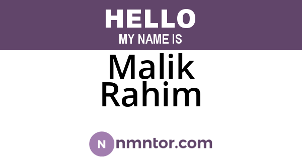Malik Rahim