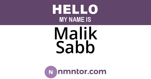 Malik Sabb