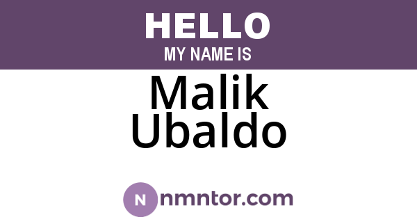 Malik Ubaldo