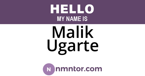 Malik Ugarte