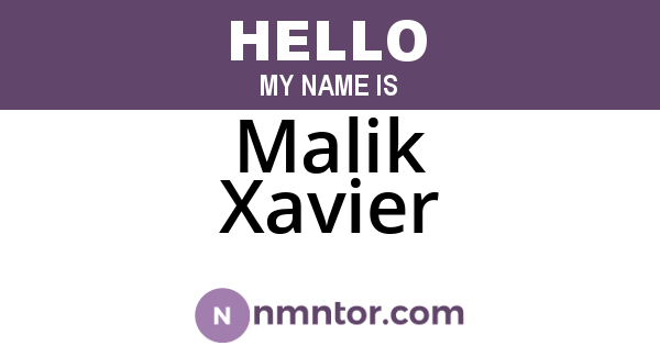Malik Xavier