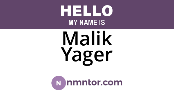 Malik Yager