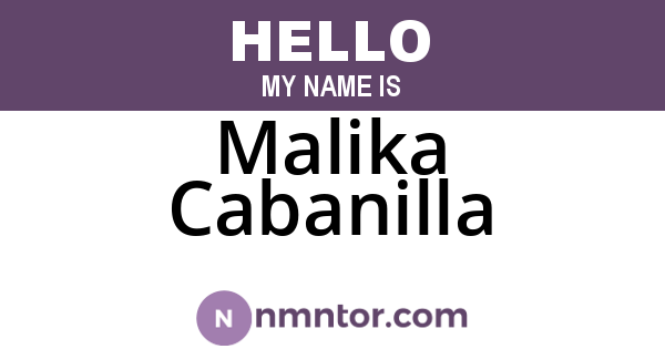 Malika Cabanilla