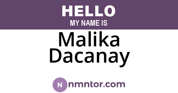 Malika Dacanay