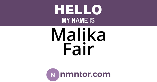 Malika Fair