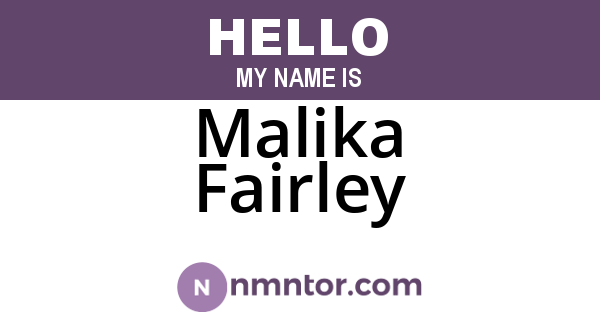 Malika Fairley