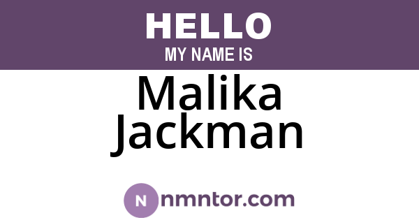 Malika Jackman