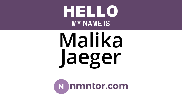 Malika Jaeger