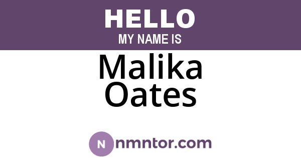 Malika Oates