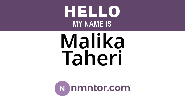 Malika Taheri