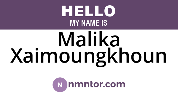 Malika Xaimoungkhoun