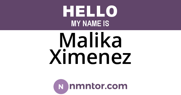 Malika Ximenez