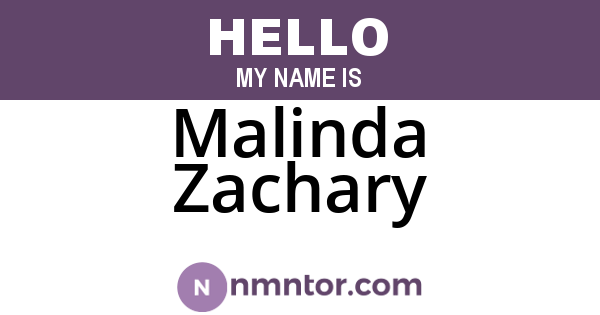 Malinda Zachary