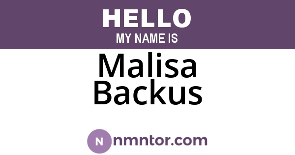 Malisa Backus
