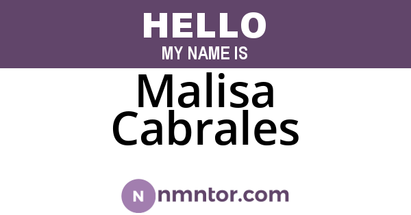Malisa Cabrales