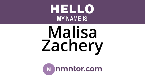 Malisa Zachery