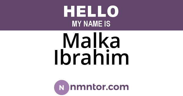 Malka Ibrahim