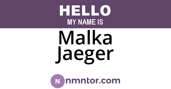 Malka Jaeger