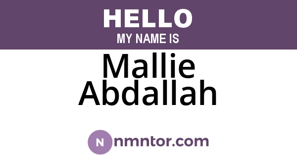 Mallie Abdallah