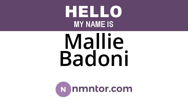 Mallie Badoni