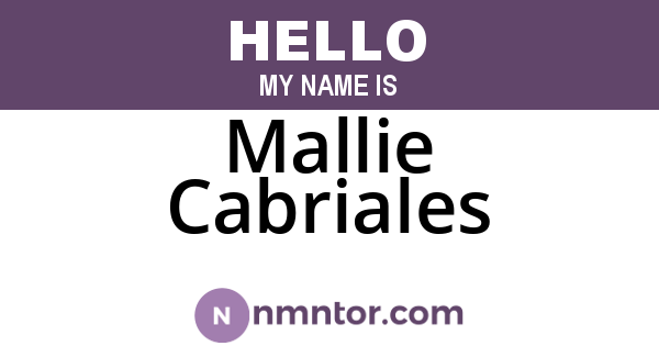 Mallie Cabriales