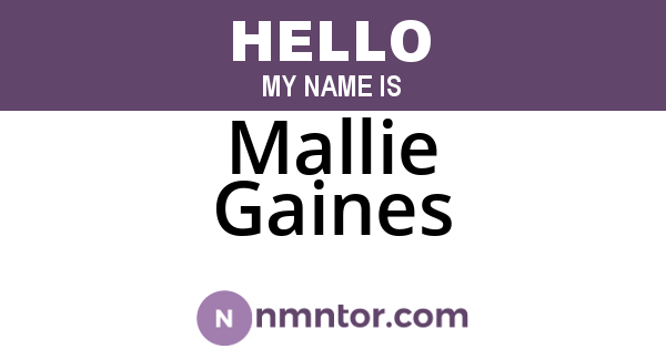 Mallie Gaines