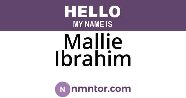 Mallie Ibrahim