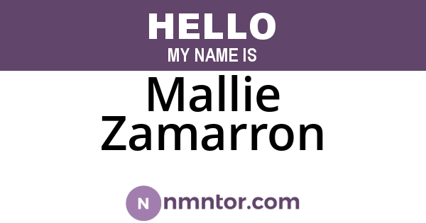 Mallie Zamarron