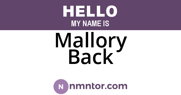 Mallory Back