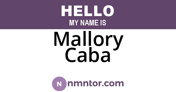 Mallory Caba