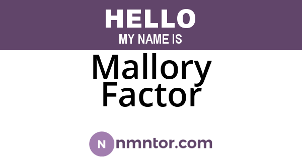 Mallory Factor