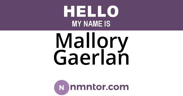 Mallory Gaerlan