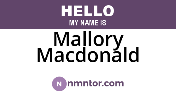 Mallory Macdonald