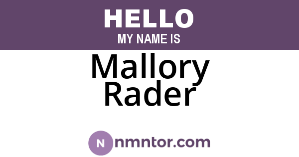 Mallory Rader