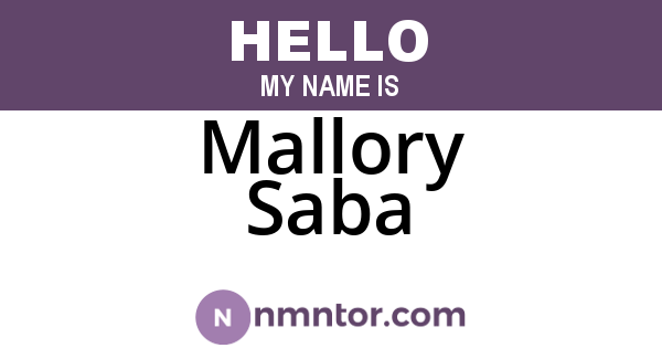 Mallory Saba