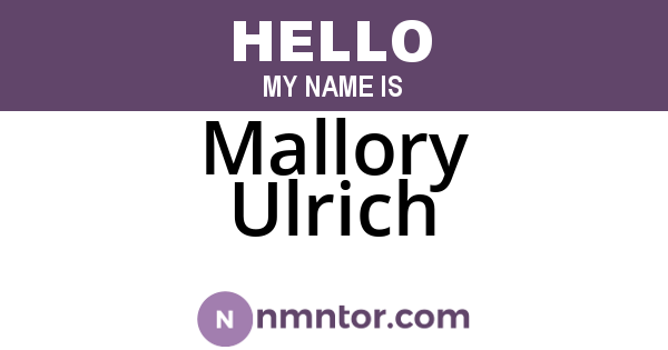 Mallory Ulrich