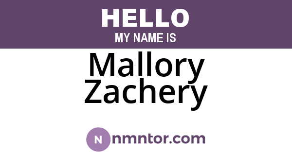 Mallory Zachery