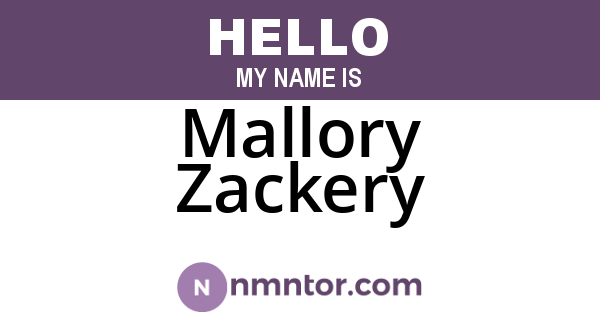 Mallory Zackery