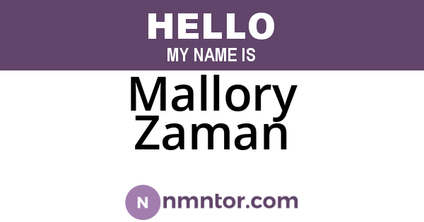 Mallory Zaman