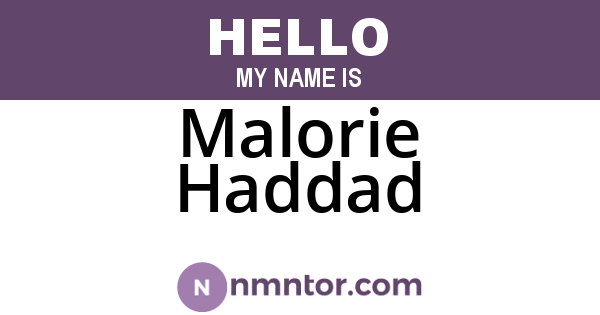 Malorie Haddad
