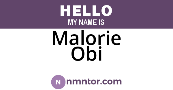 Malorie Obi