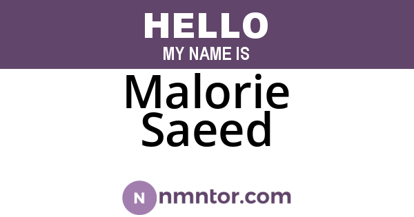 Malorie Saeed