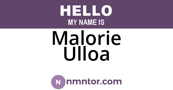 Malorie Ulloa