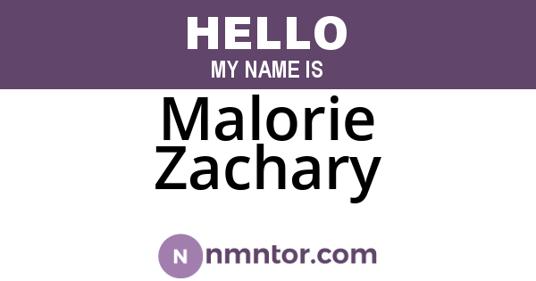 Malorie Zachary