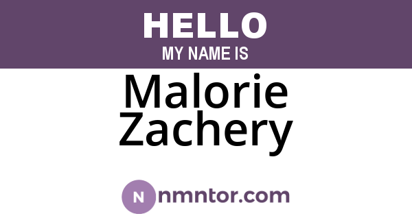 Malorie Zachery