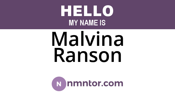 Malvina Ranson