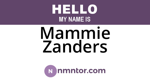 Mammie Zanders