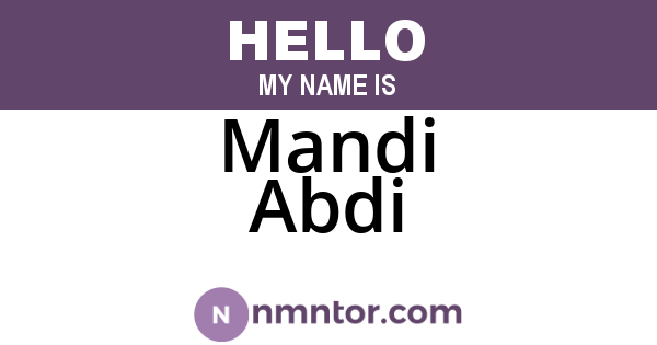 Mandi Abdi
